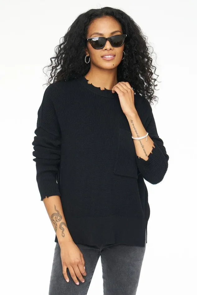 Pistola Denim Sweaters and Knits Women Darya Oversized Crewneck Pullover 8211 Midnight Midnight