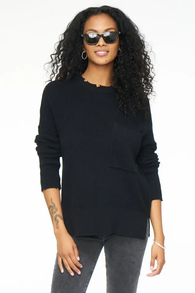 Pistola Denim Sweaters and Knits Women Darya Oversized Crewneck Pullover 8211 Midnight Midnight