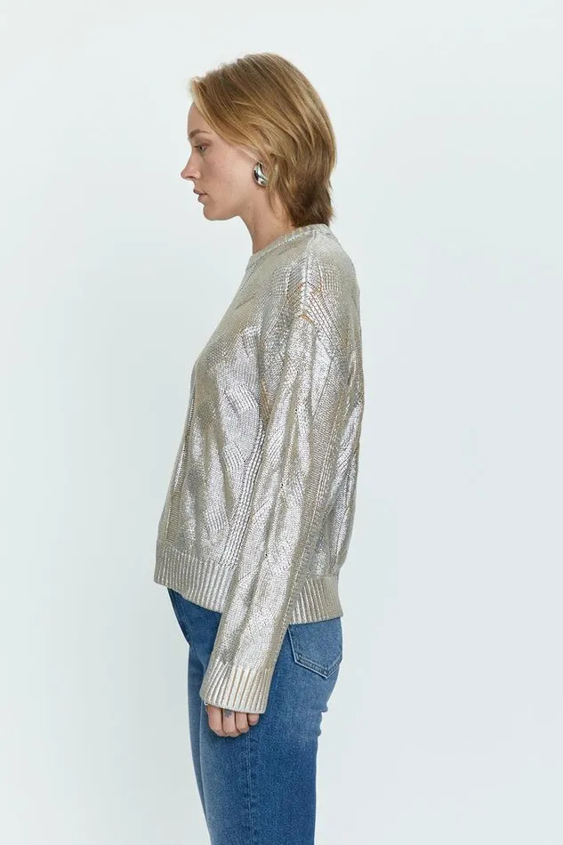 Pistola Denim Sweaters and Knits Women Everly Cable Sweater 8211 Gilded Castle Gilded Castle