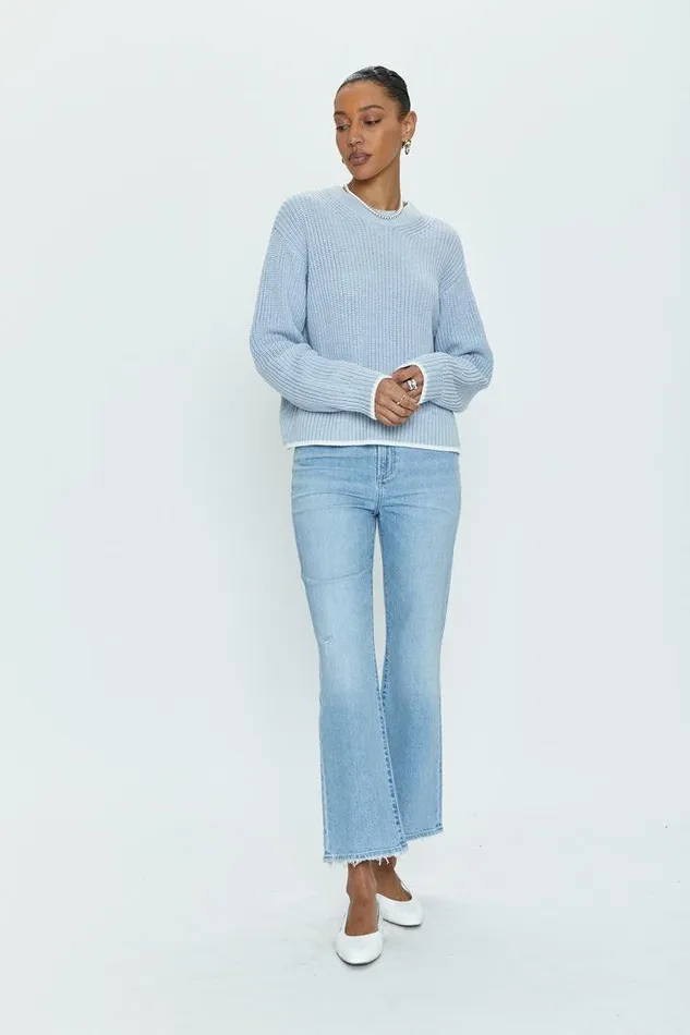 Pistola Denim Sweaters and Knits Women Ren All Day Sweater 8211 Light Blue Light Blue