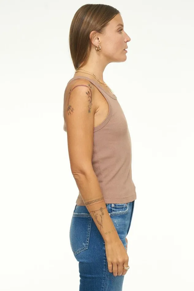Pistola Denim Tops Women Alden Scoop Neck Tank 8211 Mushroom Mushroom