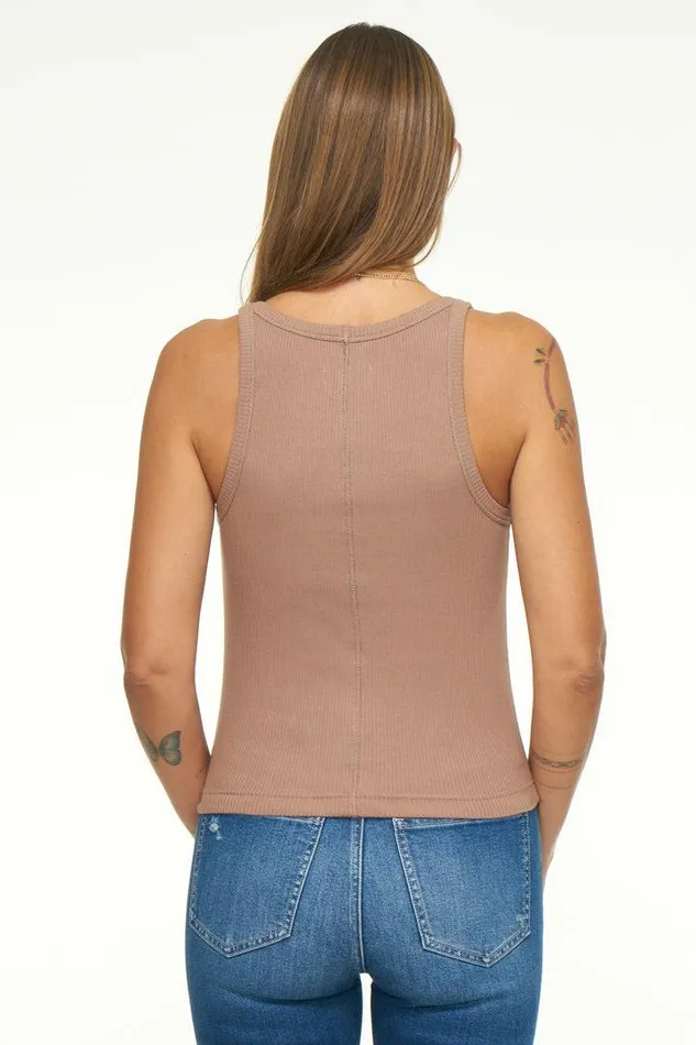 Pistola Denim Tops Women Alden Scoop Neck Tank 8211 Mushroom Mushroom