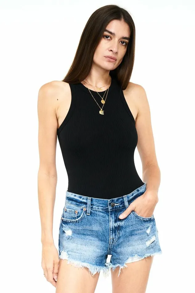 Pistola Denim Tops Women Blake Crewneck Bodysuit 8211 Noir Noir