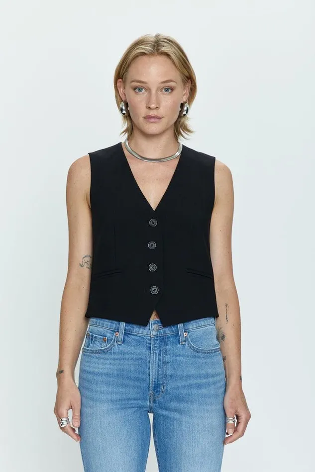 Pistola Denim Tops Women Vero Fitted Vest 8211 Black Black