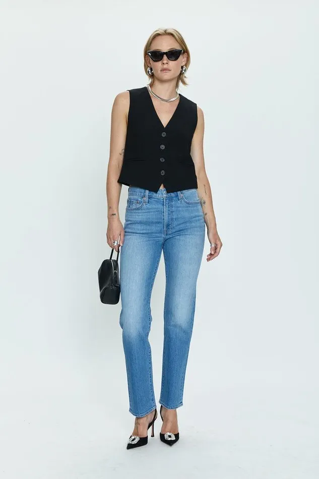 Pistola Denim Tops Women Vero Fitted Vest 8211 Black Black