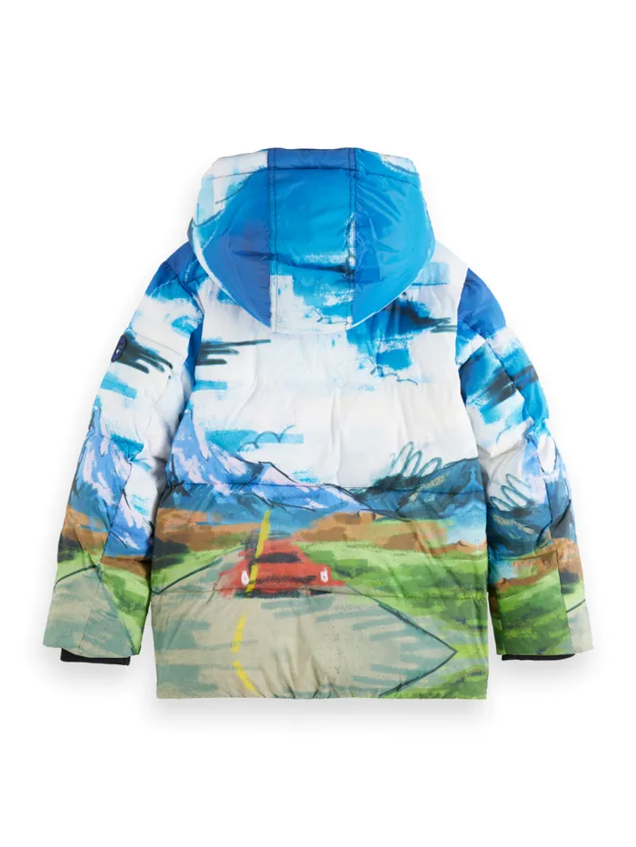 PLACED PRINT PADDED JACKET On The Road Print Kids Scotch and Soda Jackets and Coats PLACED PRINT PADDED JACKET On The Road Print Kids Scotch and Soda Jackets and Coats