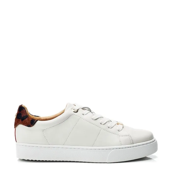 Platform Trainers Women Moda In Pelle Brandie White Leopard Leather