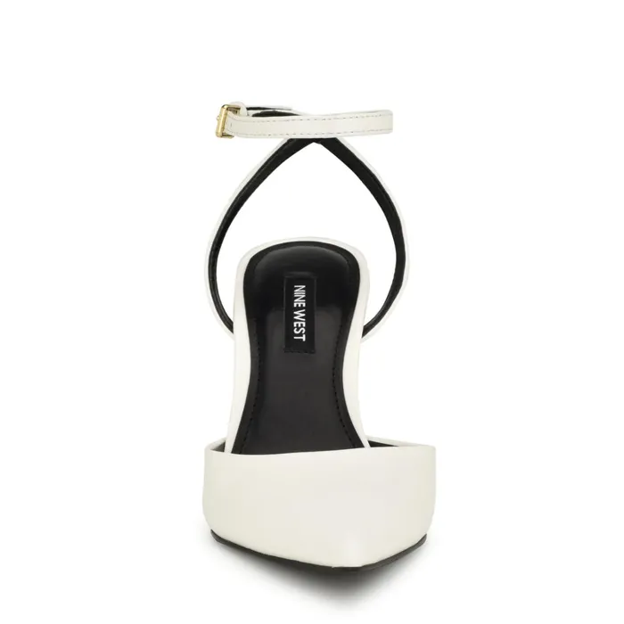 Plaza Ankle Strap Pumps White Women Nine West Pumps Plaza Ankle Strap Pumps White Women Nine West Pumps