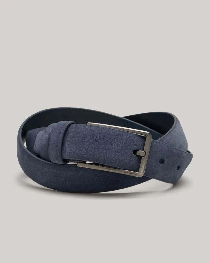 Politix Belts Men Suede Leather Belt Slate