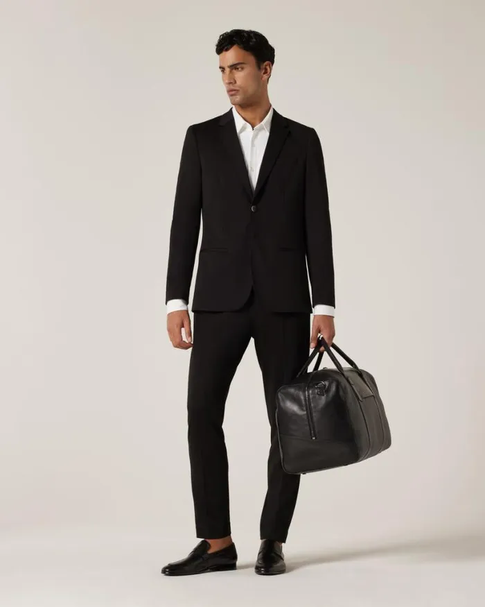 Politix Blazers Men Travel Jersey Tailored Jacket Black