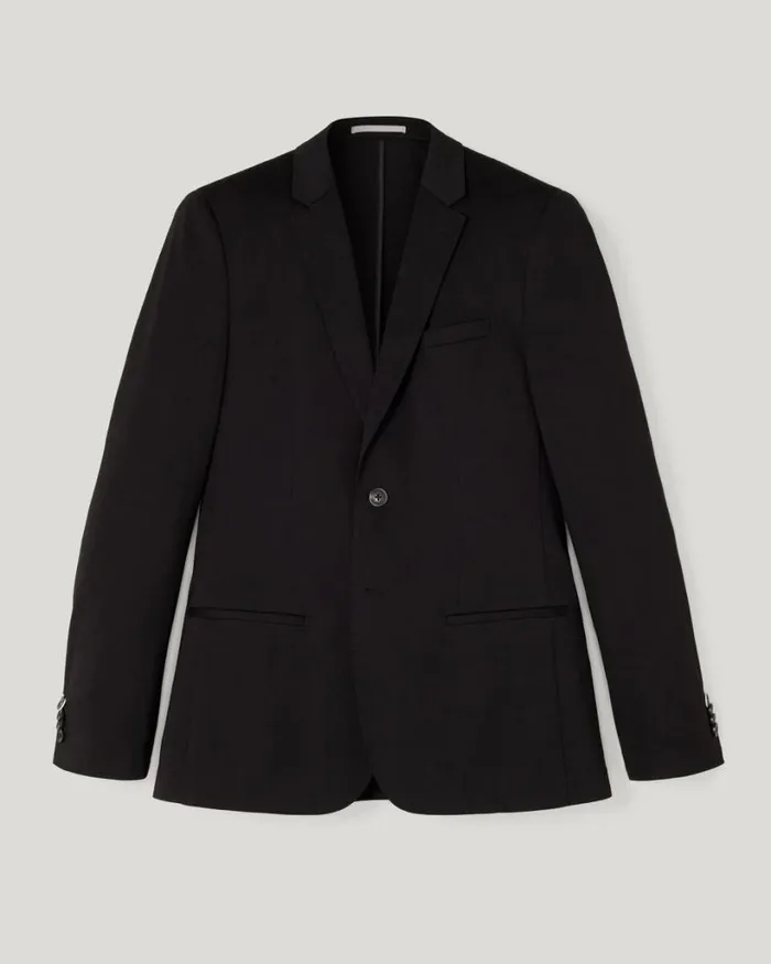 Politix Blazers Men Travel Jersey Tailored Jacket Black
