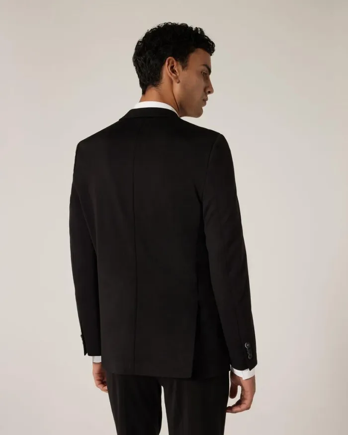 Politix Blazers Men Travel Jersey Tailored Jacket Black