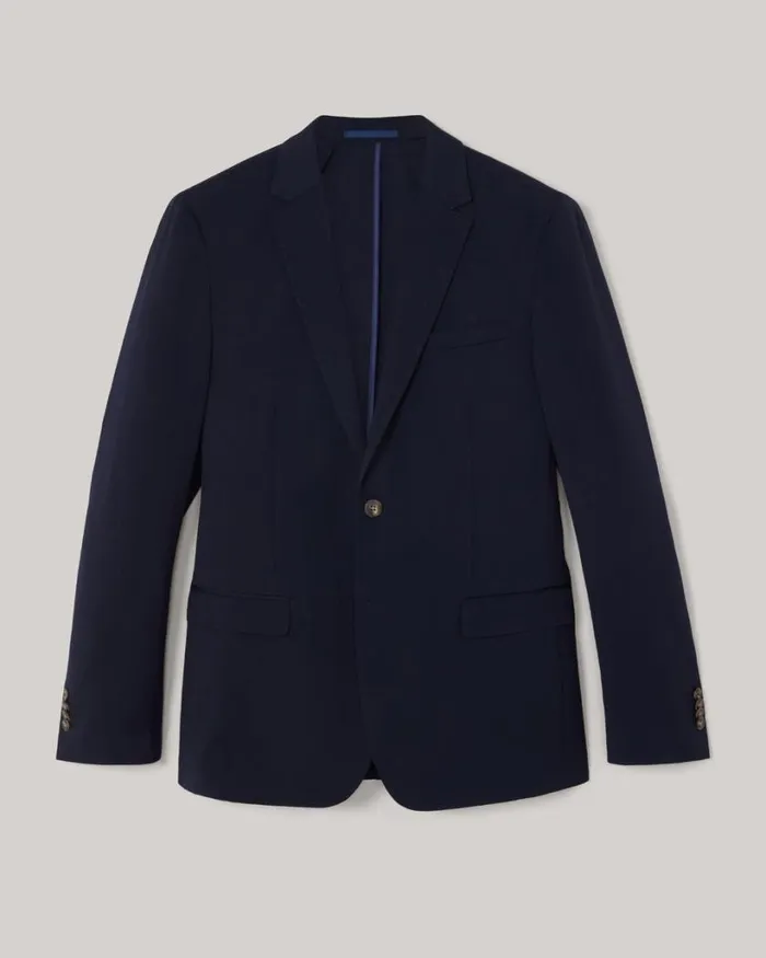 Politix Blazers Men Wool Blend Soft Tailored Jacket Navy