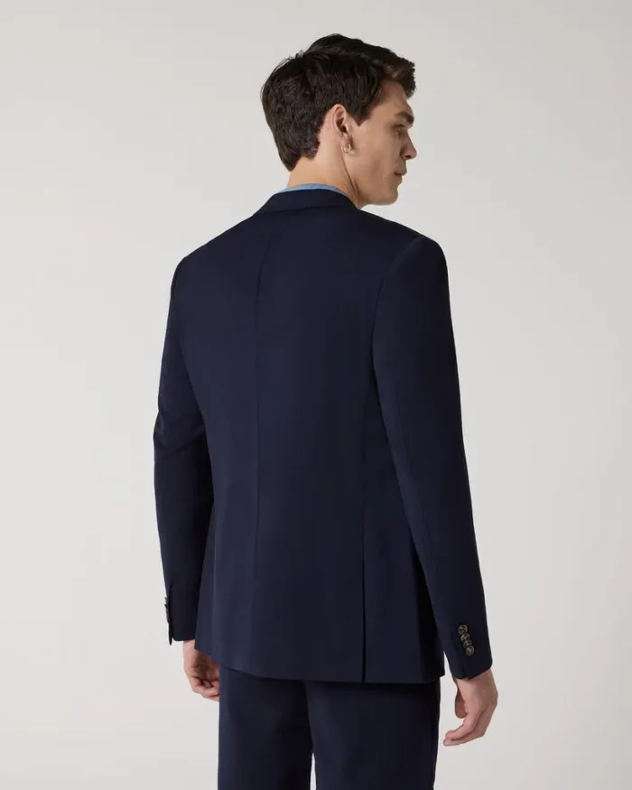 Politix Blazers Men Wool Blend Soft Tailored Jacket Navy