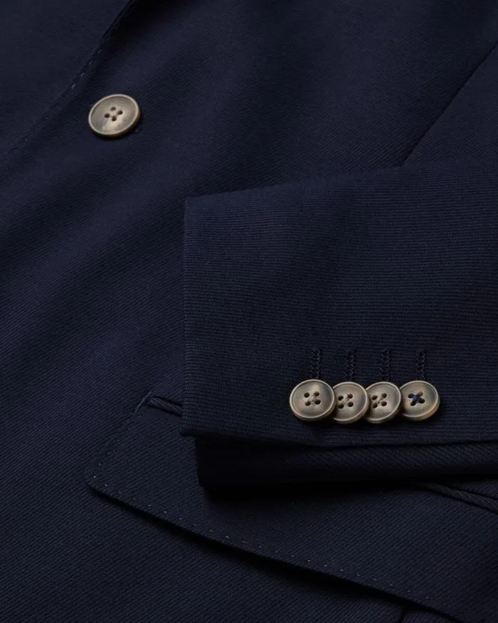 Politix Blazers Men Wool Blend Soft Tailored Jacket Navy