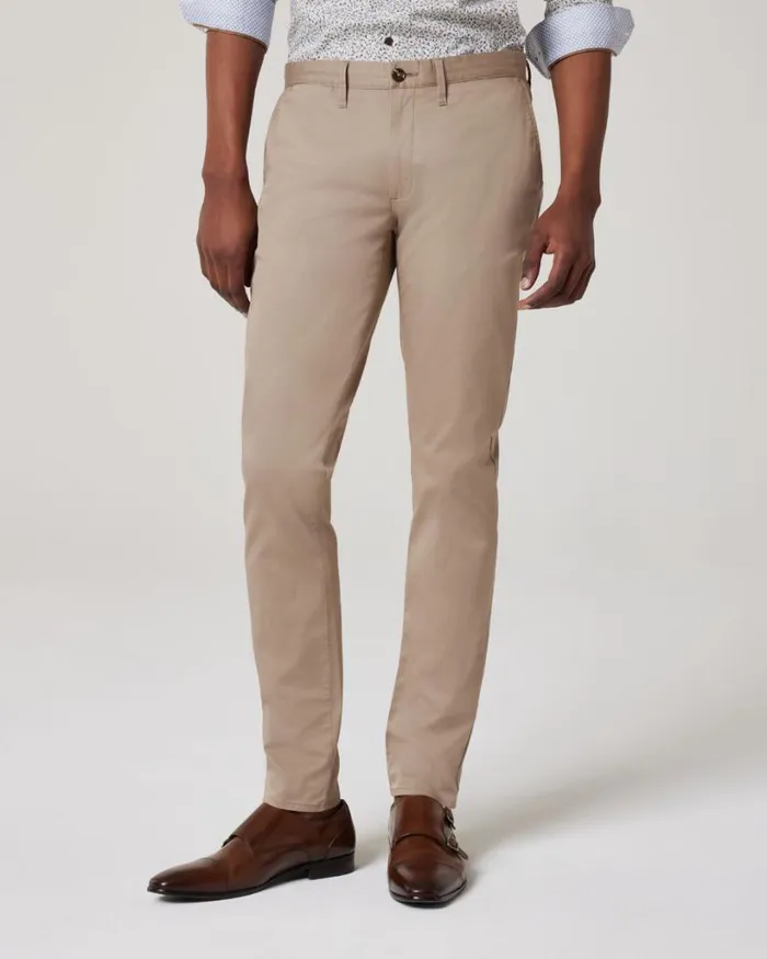 Politix Chinos Men Ultra Slim Stretch Cotton Chino Tan