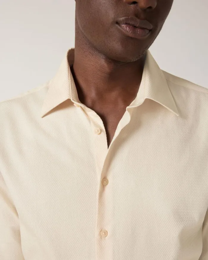 Politix Formal Shirts Men Regular Long Sleeve Dress Shirt Lemon