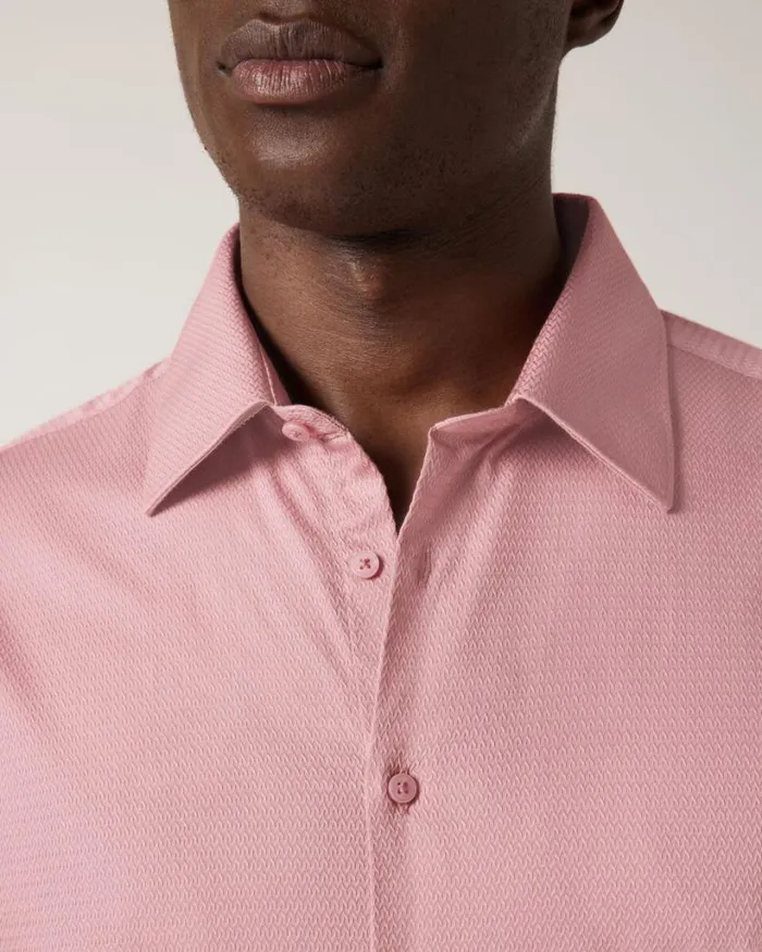 Politix Formal Shirts Men Regular Long Sleeve Dress Shirt Rose