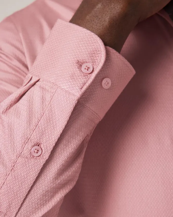 Politix Formal Shirts Men Regular Long Sleeve Dress Shirt Rose