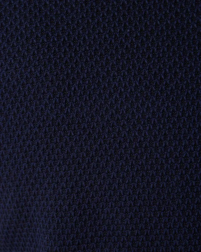 Politix Knitwear Men Textured Knit Zip Polo Navy