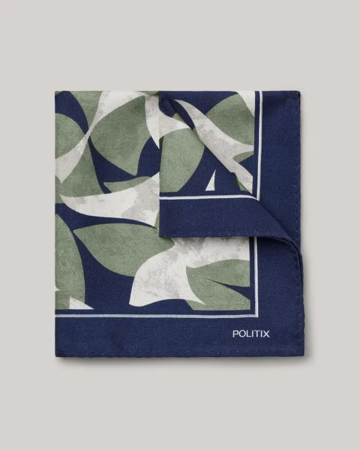 Politix Pocket Squares Men Silk Satin Pocket Square Navy