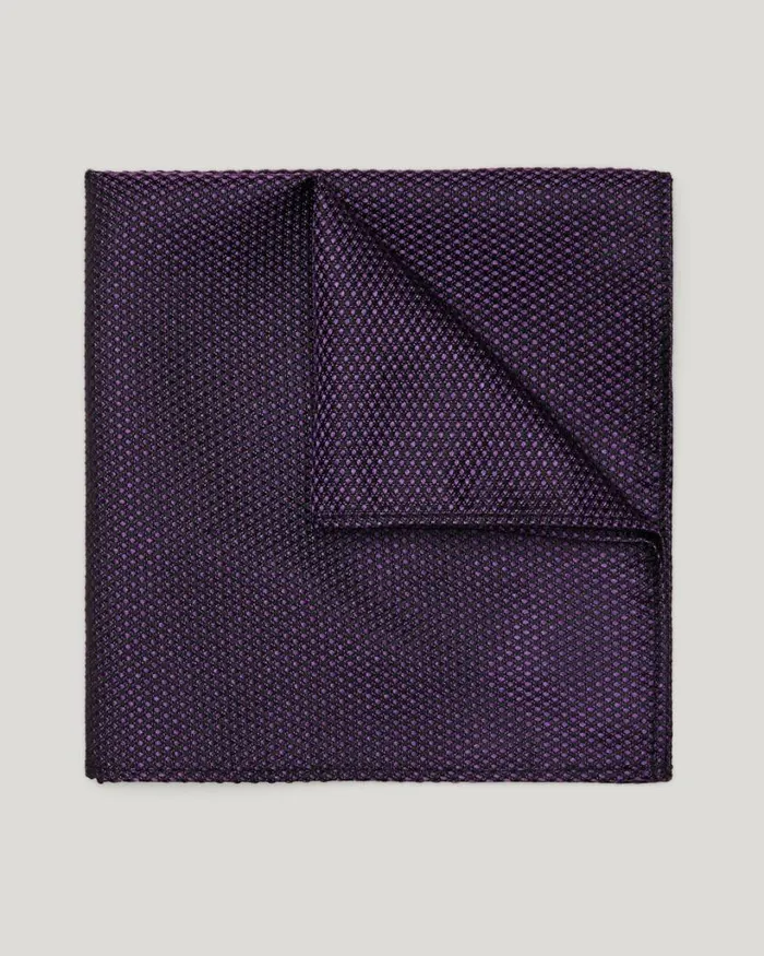 Politix Pocket Squares Men Textured Silk Pocket Square Grape