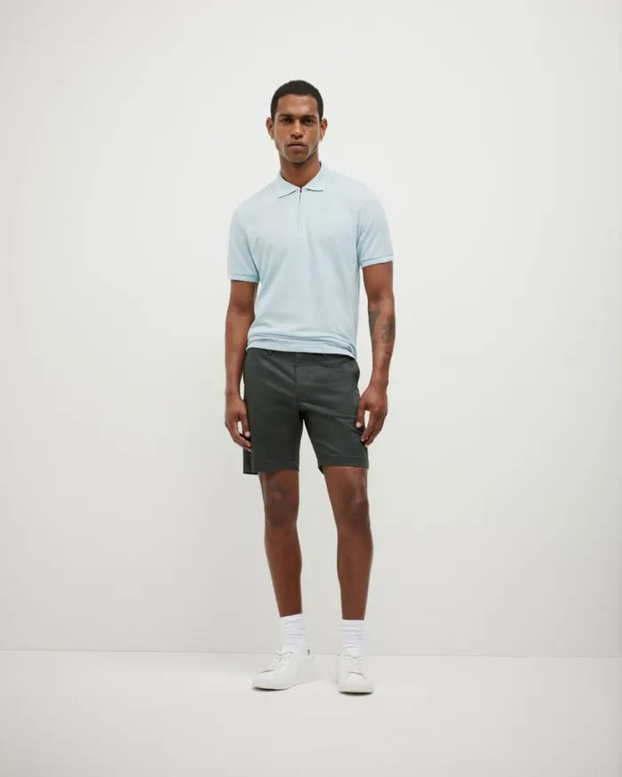 Politix Polo Shirts Men Travel Short Sleeve Polo Light Blue
