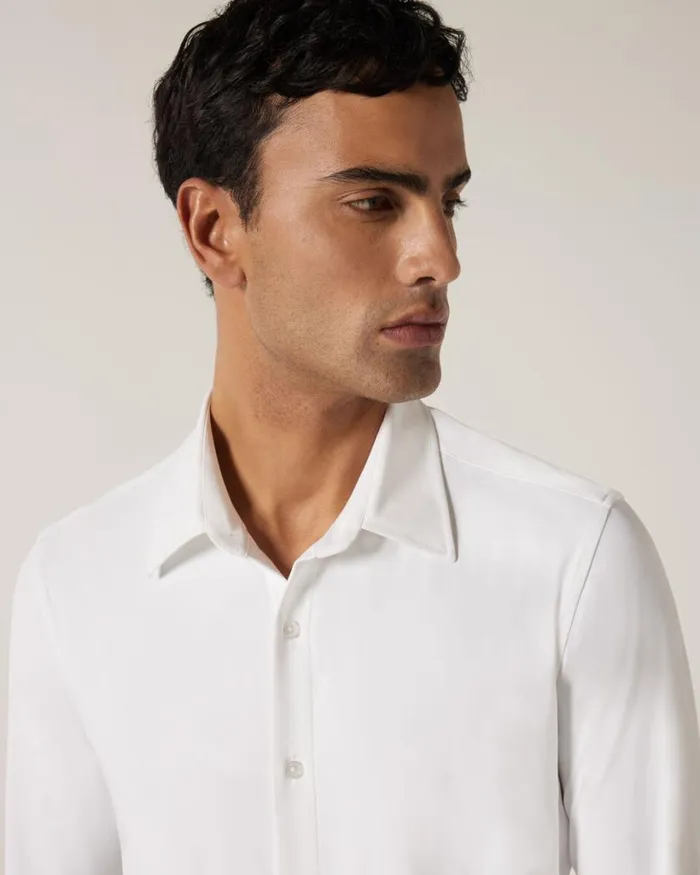 Politix Shirts Men Slim Travel Shirt White