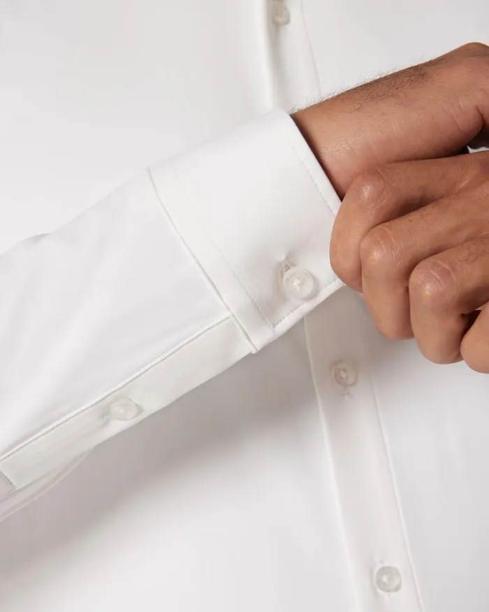 Politix Shirts Men Slim Travel Shirt White
