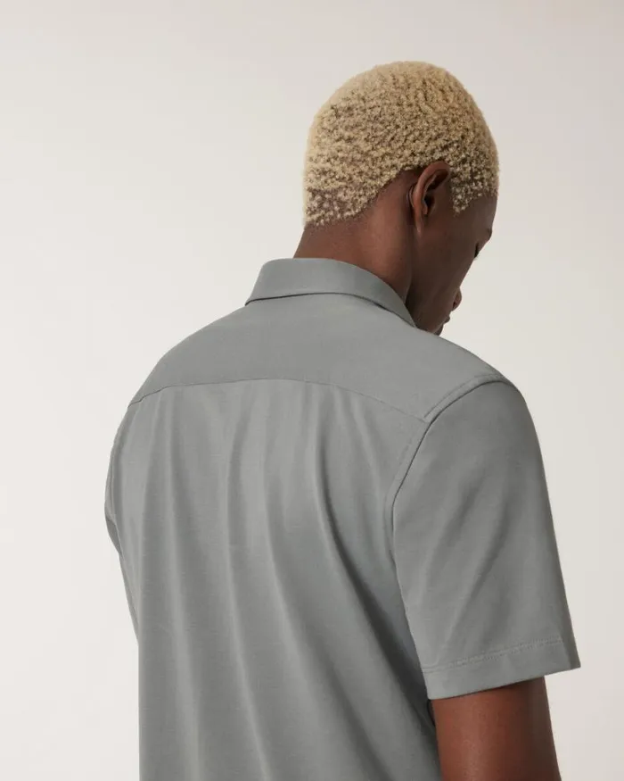 Politix Shirts Men Travel Pique Short Sleeve Shirt Sage