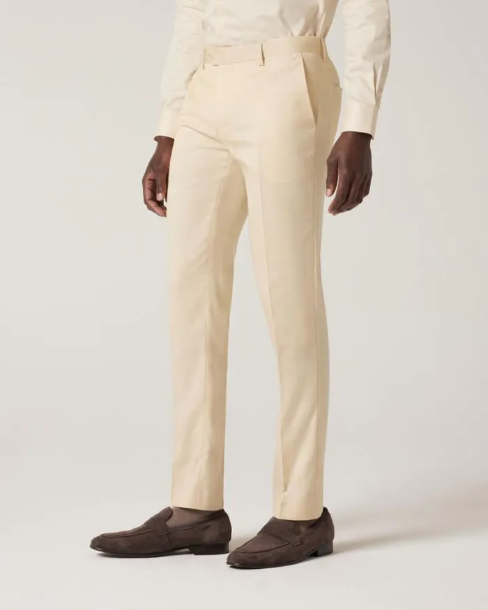 Politix Suit Pants Men Slim Stretch Textured Tailored Pant Lemon