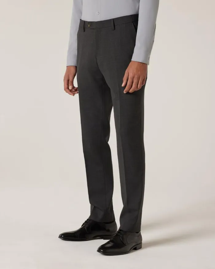 Politix Suit Pants Men Slim Stretch Wool Blend Tailored Pant Charcoal