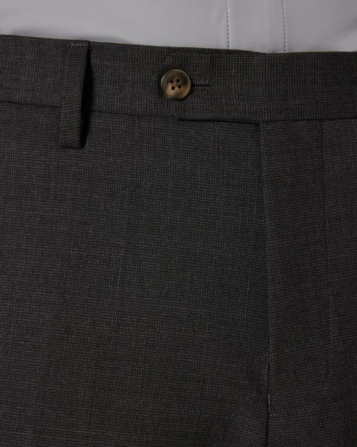 Politix Suit Pants Men Slim Stretch Wool Blend Tailored Pant Charcoal