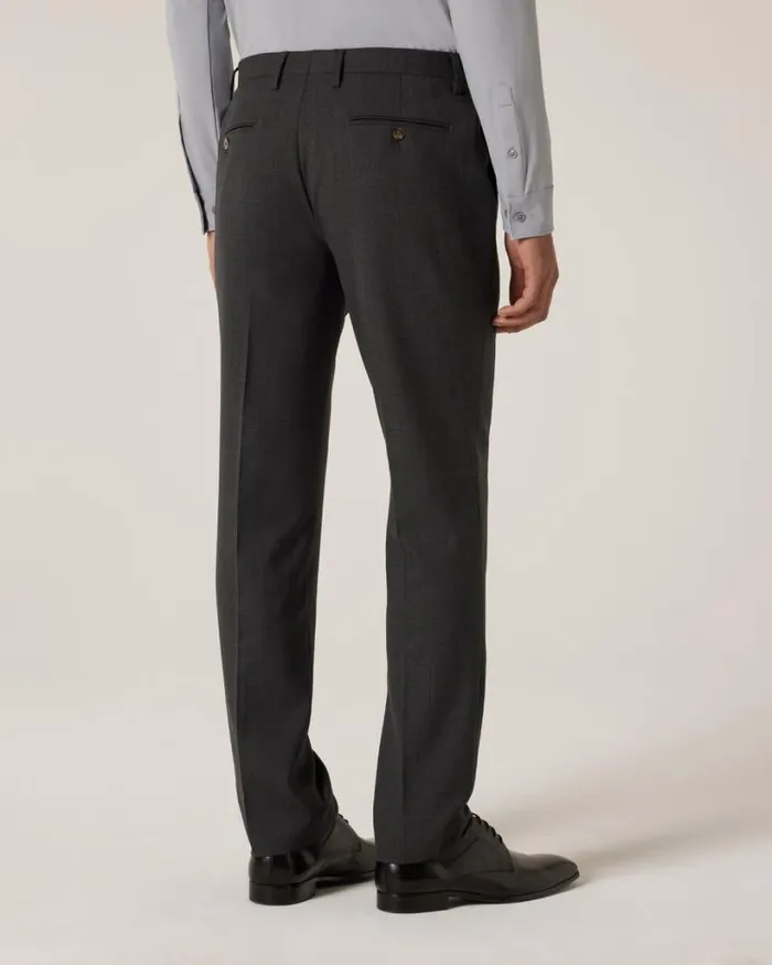 Politix Suit Pants Men Slim Stretch Wool Blend Tailored Pant Charcoal