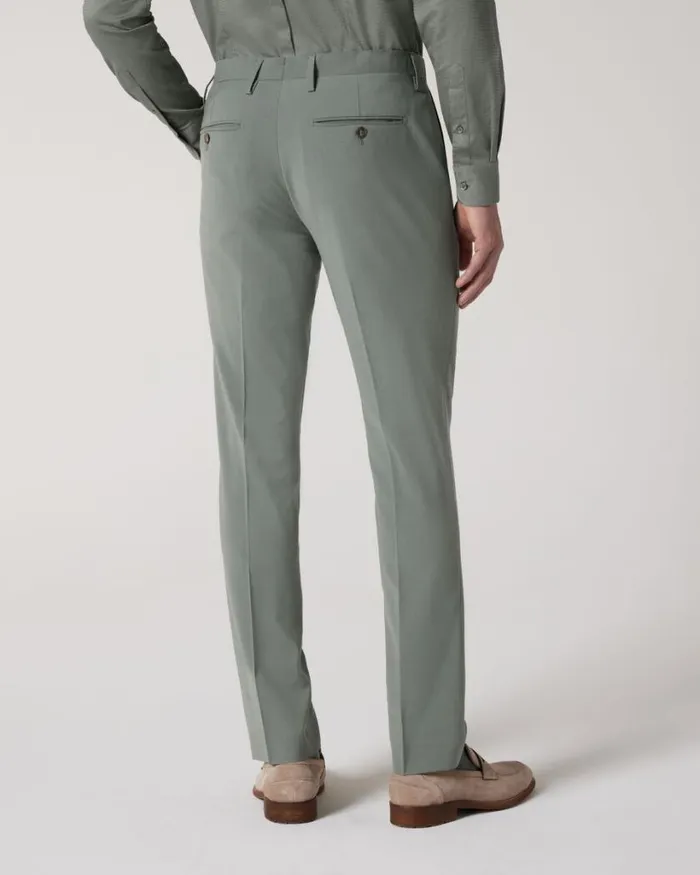 Politix Suit Pants Men Slim Stretch Wool Blend Tailored Pant Sage