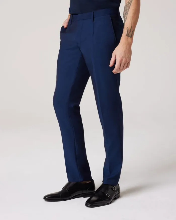 Politix Suit Pants Men Ultra Slim Tailored Pant Navy Blue