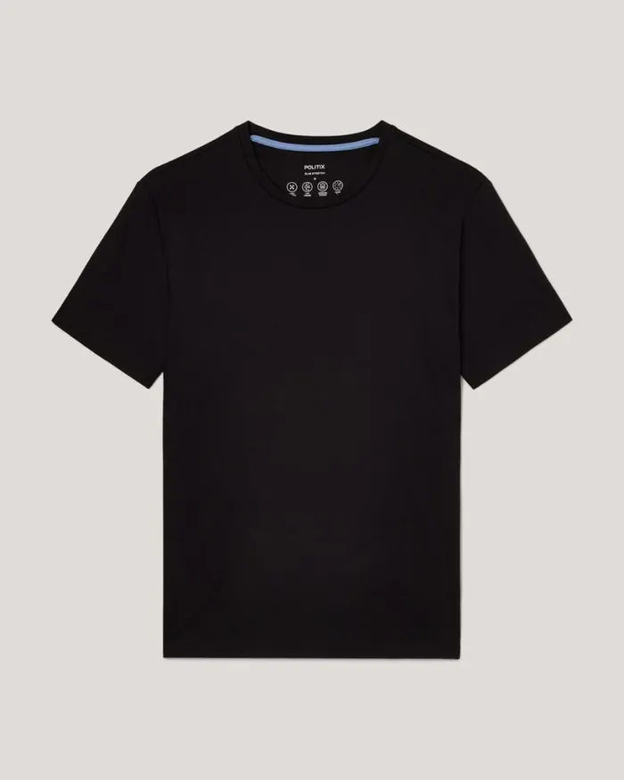 Politix TShirts Men Slim Travel Tee Black
