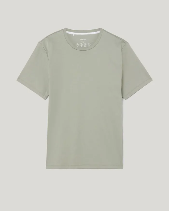 Politix TShirts Men Slim Travel Tee Eucalyptus
