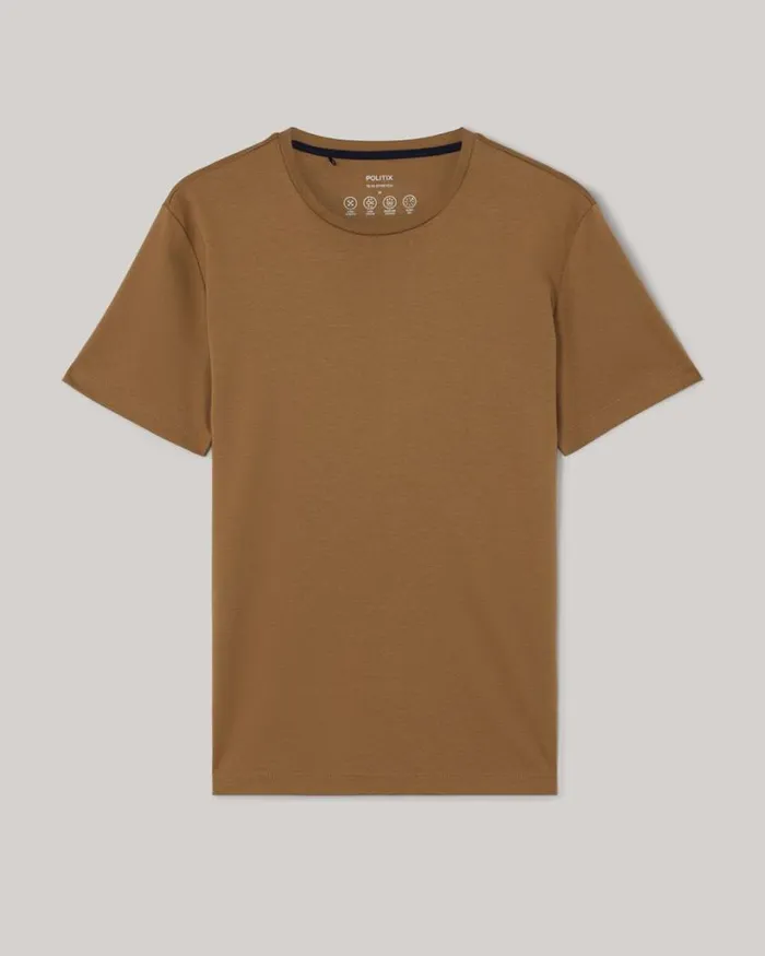 Politix TShirts Men Slim Travel Tee Tan