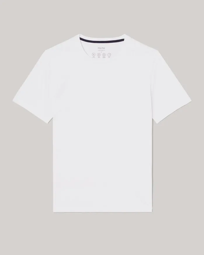 Politix TShirts Men Slim Travel Tee White