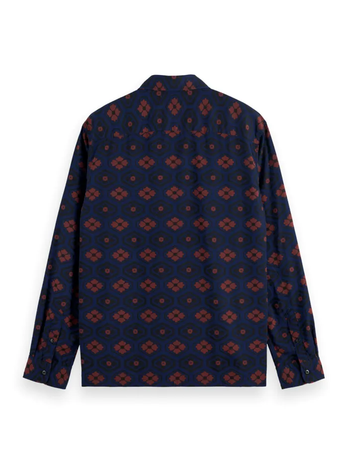 Printed Seersucker Shirt Night Bookcover Ditsy Men Scotch and Soda Shirts