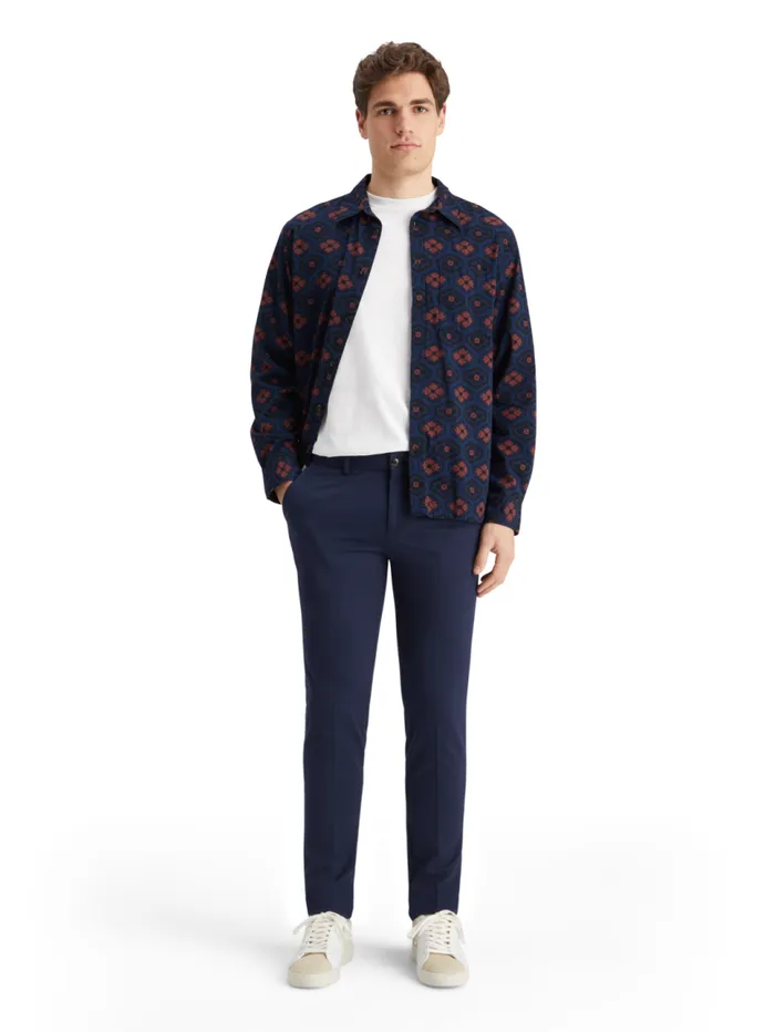 Printed Seersucker Shirt Night Bookcover Ditsy Men Scotch and Soda Shirts