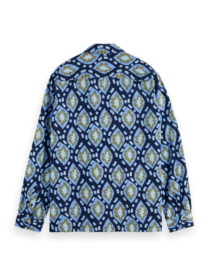 Printed Seersucker Shirt Night Bookcover Ditsy Men Scotch and Soda Shirts