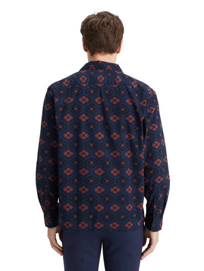 Printed Seersucker Shirt Night Bookcover Ditsy Men Scotch and Soda Shirts