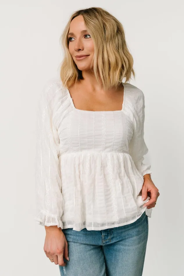 Priscilla Embroidered Top Ivory Women Baltic Born Blouses Shirts Priscilla Embroidered Top Ivory Women Baltic Born Blouses Shirts