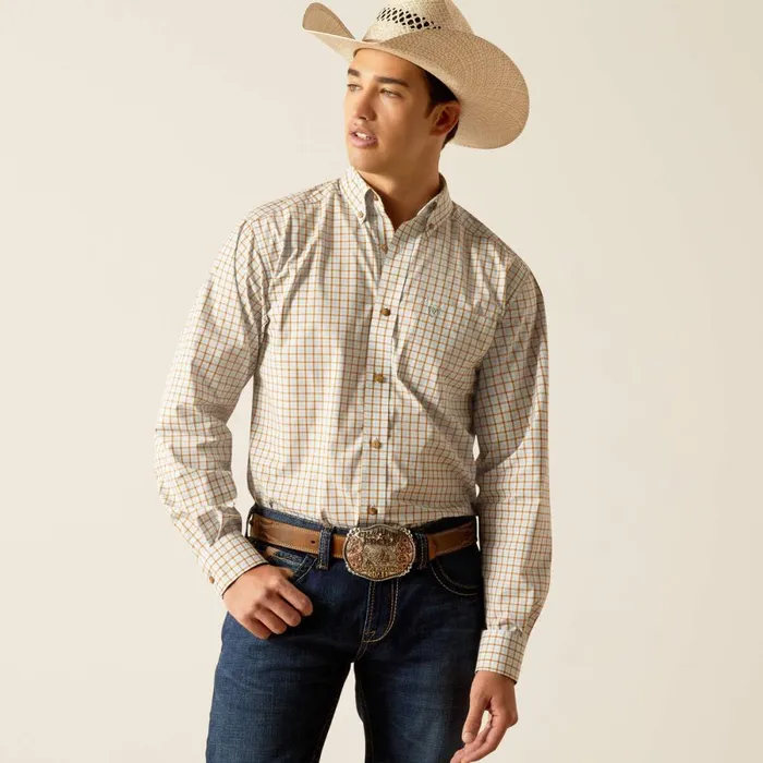Pro Series Eli Fitted Shirt Turquoise Men Ariat Button Down Shirts