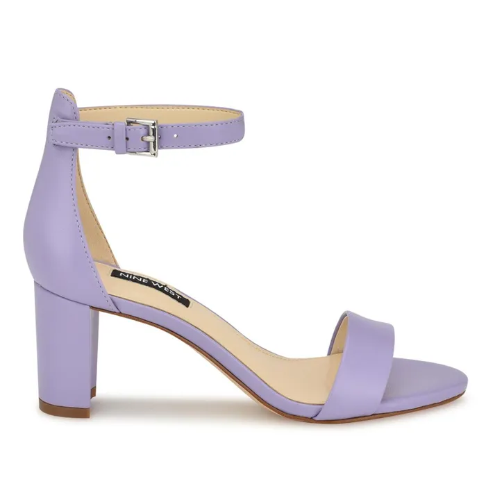 Pruce Ankle Strap Block Heel Sandals Lilac Women Nine West Dress