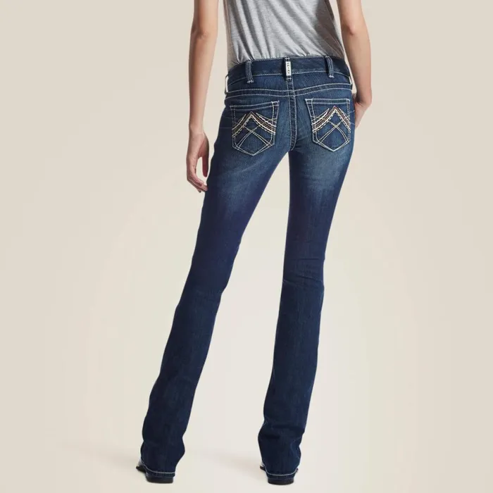 REAL Low Rise Stretch Rosy Whipstitch Boot Cut Jean Lakeshore Women Ariat Denim REAL Low Rise Stretch Rosy Whipstitch Boot Cut Jean Lakeshore Women Ariat Denim