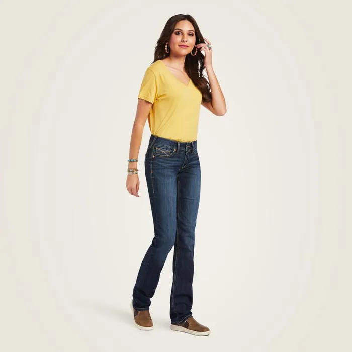 REAL Mid Rise Octavia Straight Jean Burbank Women Ariat Denim REAL Mid Rise Octavia Straight Jean Burbank Women Ariat Denim