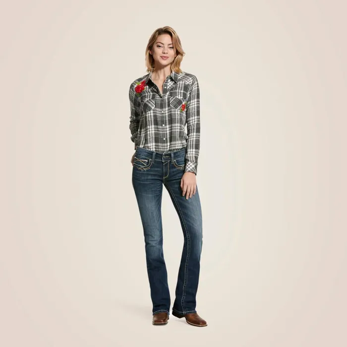REAL Mid Rise Stretch Entwined Festival Boot Cut Jean Festival Blue Women Ariat Denim REAL Mid Rise Stretch Entwined Festival Boot Cut Jean Festival Blue Women Ariat Denim